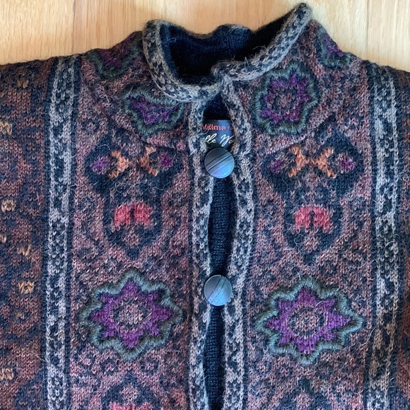 Invisible World 100% ALPACA CARDIGAN SWEATER size xs - Picture 8 of 14